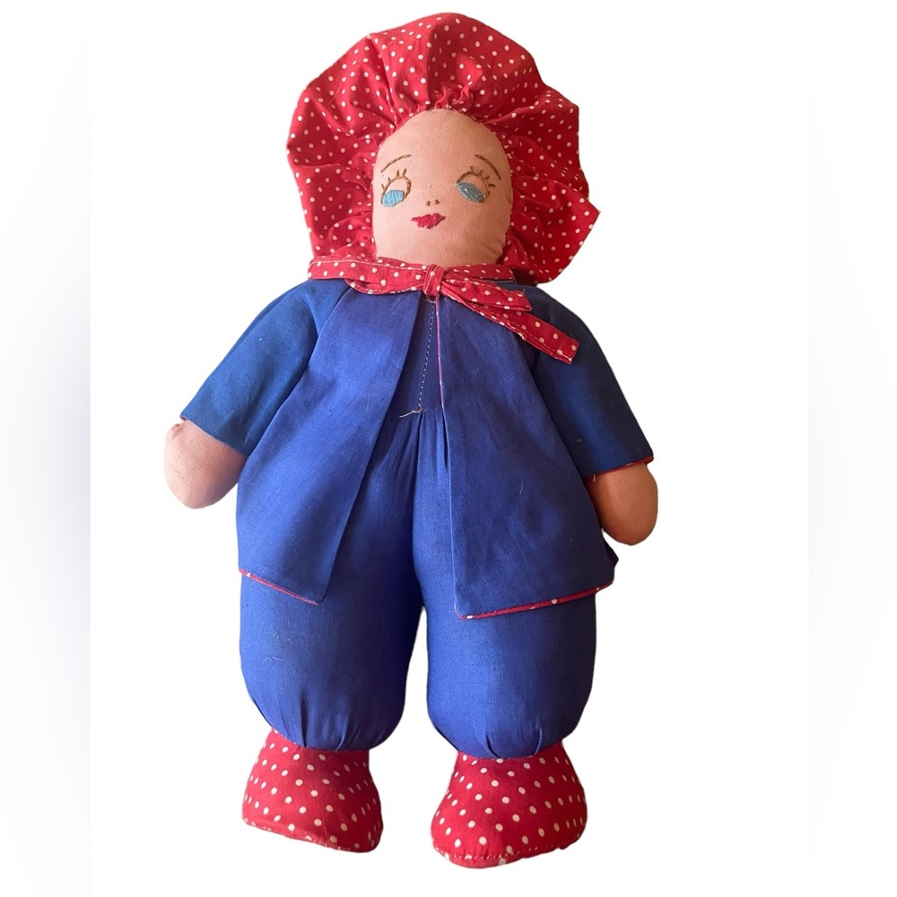 Vintage Handmade‎ Americana 14” Cloth Doll